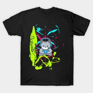 Colorful Cat Gamer T-Shirt